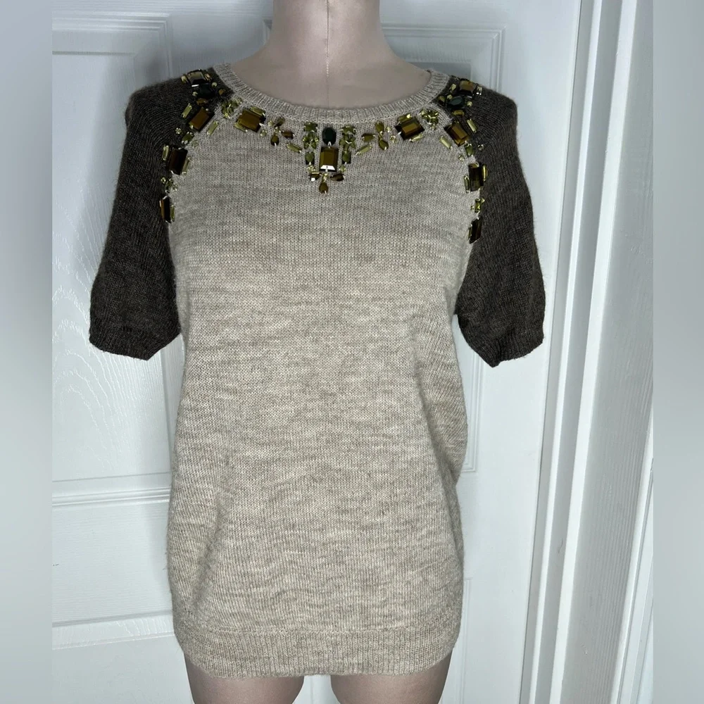 J. Crew Jeweled Wool blend Women's Top Sz S